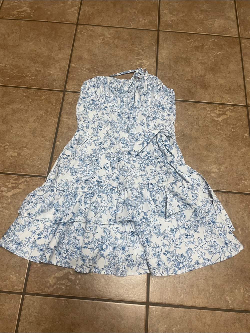 Blue and White Floral Sundress